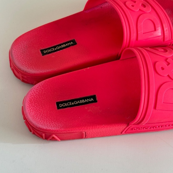 Dolce Gabbana DG Slides Saint Barth Fushia Jelly Rubber sandals beach pool sz 5. - Picture 6 of 7
